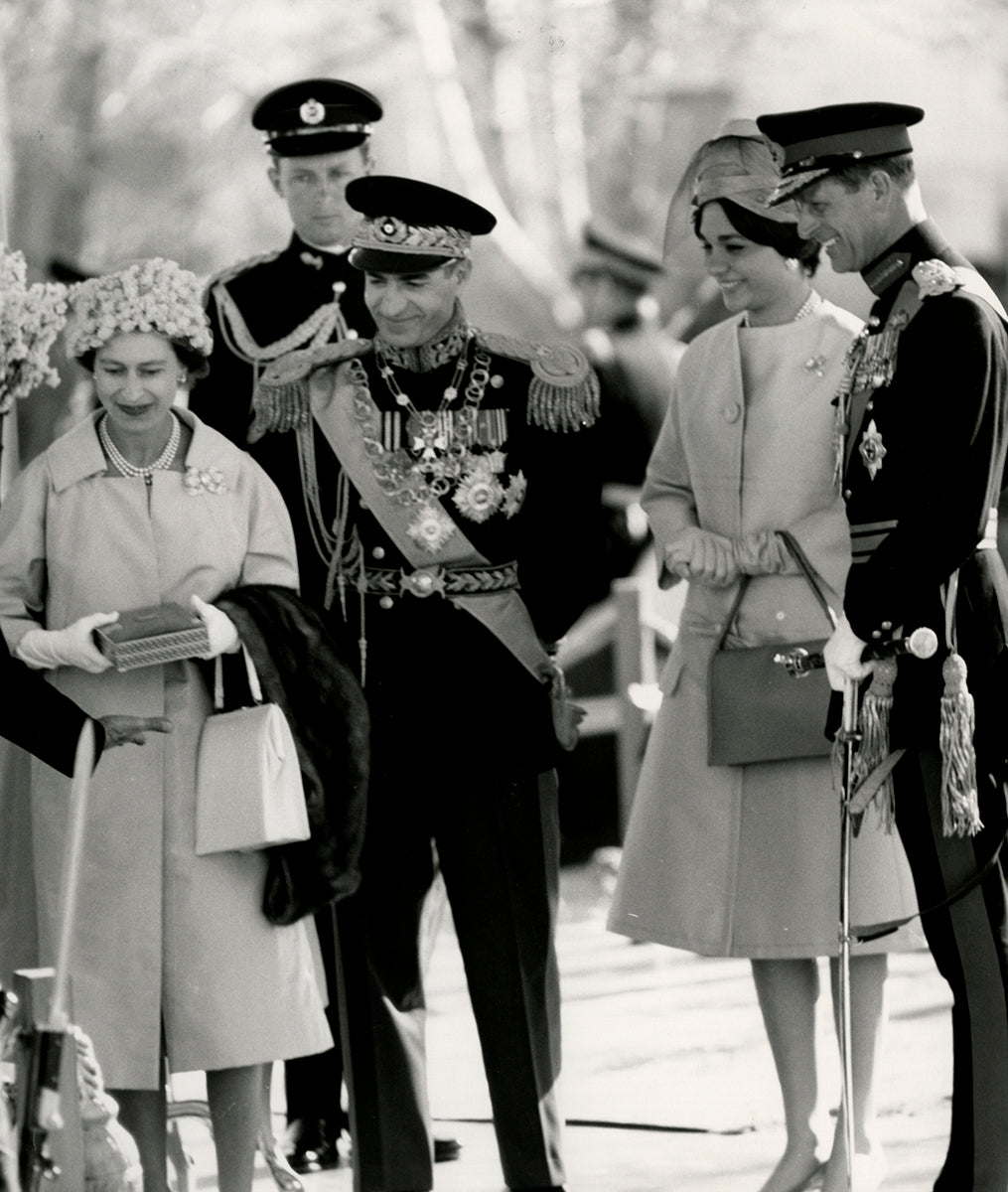 Queen Elizabeth, Schah Mohammad Reza Pahlavi, Königin Farah Palahvi & Prince Philip, Teheran, 1961 | OstLicht Vintage Photo Sale